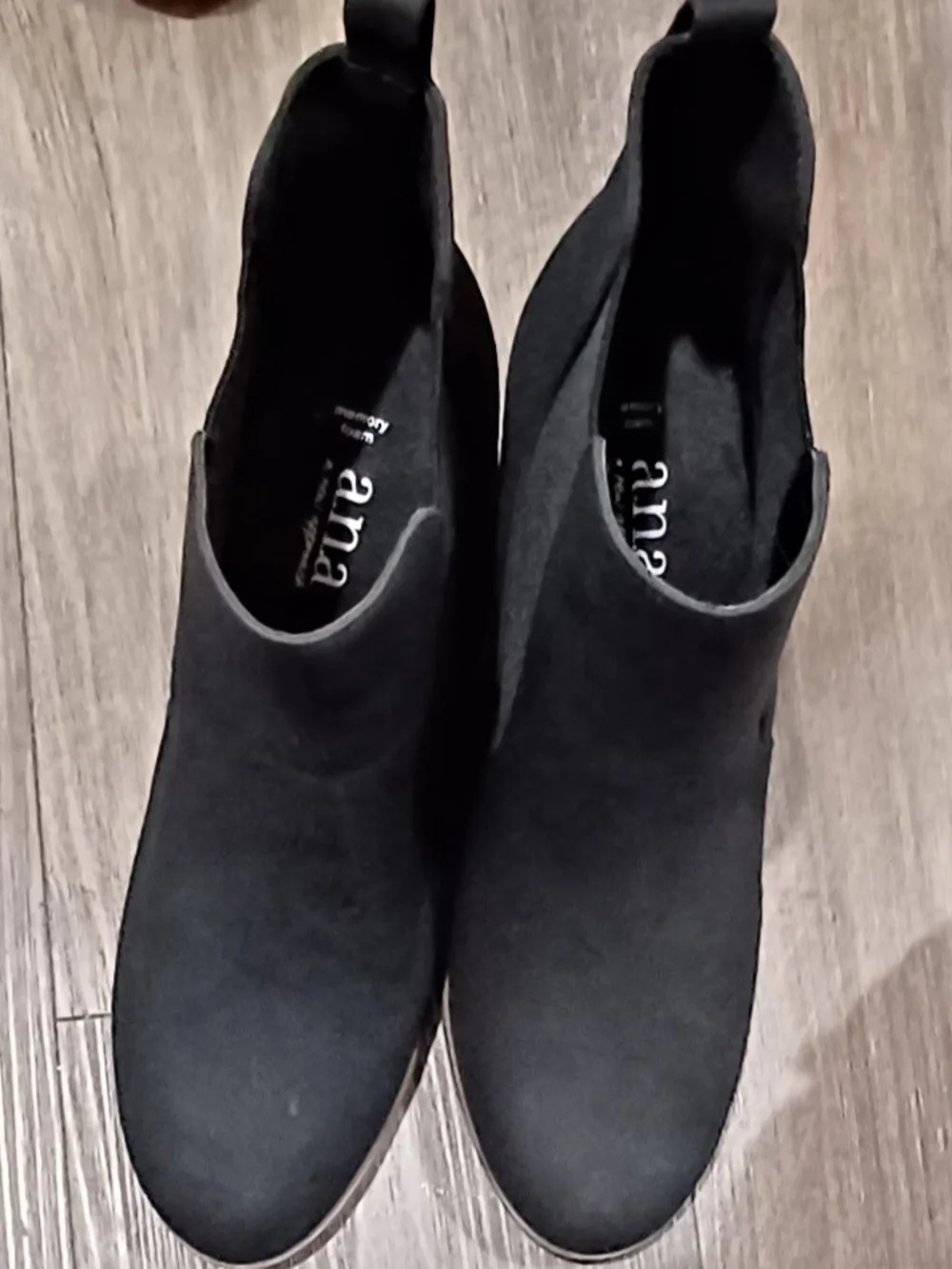 A. N. A. Milden Black & Brown Wedge Sz 9 Pull-on Booties
